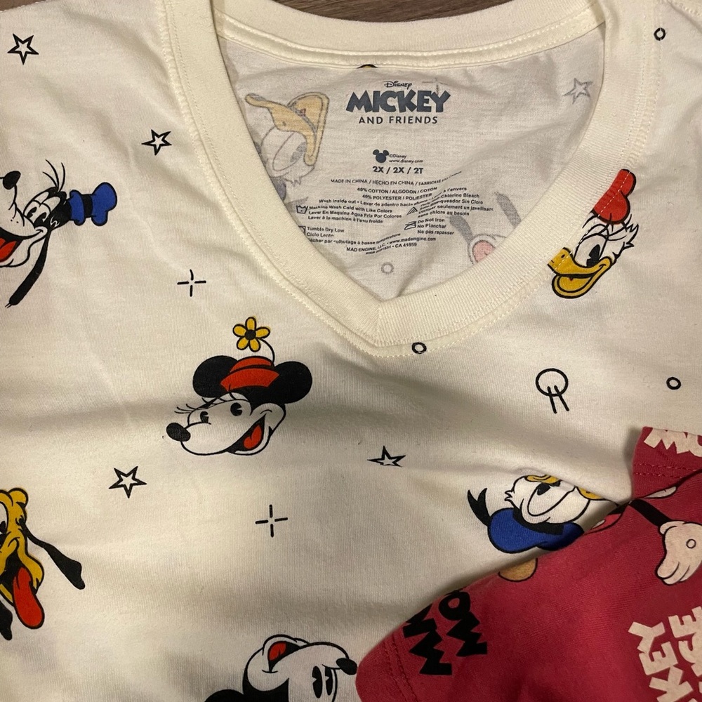 🌸 Disney Mickey Mouse Bundle Shirts Plus Size 4 Piece - Picture 5 of 5
